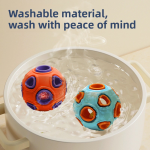 Light-up chew ball, double-layer treat dispensing toy, relieves boredom and anxiety, chew toy for cleaning teeth, alternative to KONG