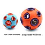 Light-up chew ball, double-layer treat dispensing toy, relieves boredom and anxiety, chew toy for cleaning teeth, alternative to KONG